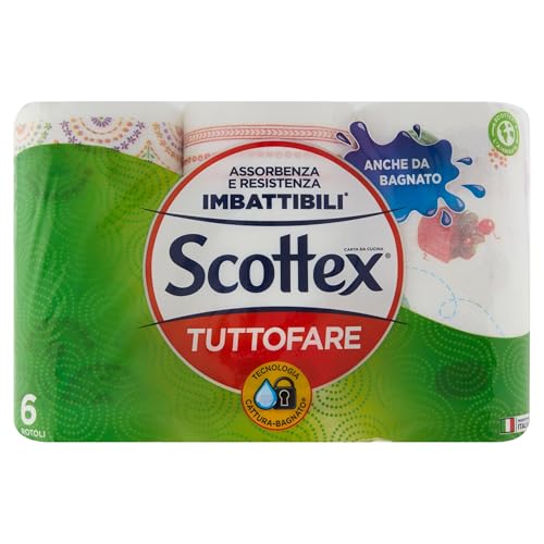 Scottex Kitchen All-Rounder Two Different Sides Maxi Rolls 6 Maxi Rotoli Arancione