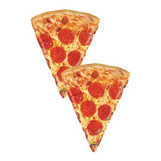 Set of 2 Jumbo 34" Realistic Pepperoni Pizza Slice Party Balloons