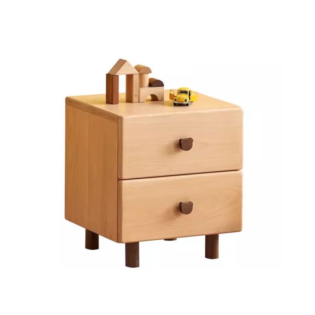 BHGFYXBS Side Tables Bedroom Solid Wood Bedside Table With Double Drawers Nordic Modern Minimalist Storage Cabinet And Side Cabinet Bedside Tables