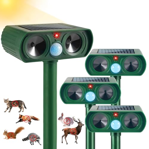 Ultrasonic Animal Repeller Outdoor Solar Deer Repellent...