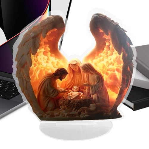 Bkljkf Piccole Figure Angeliche - Statua di Angelo in Preghiera,Decorazione Domestica Acrilica Bidimensionale per Scrivania, Libreria, Centrotavola per Matrimonio, Camera da Letto e per la Casa