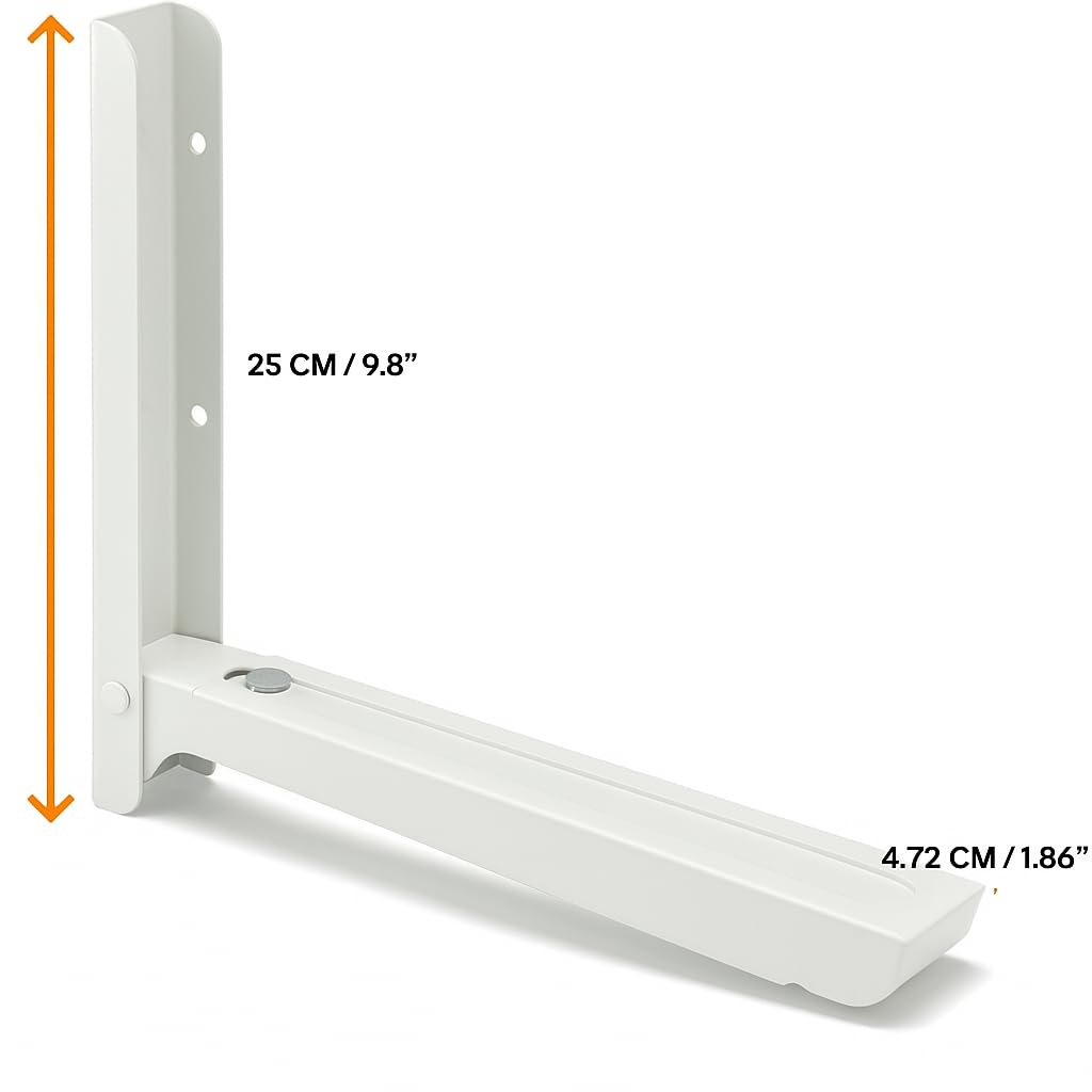 Universal Microwave Oven Wall Mount Shelf with Anti-Slide Rubber Pads & Cable Wall Clips - Image 4