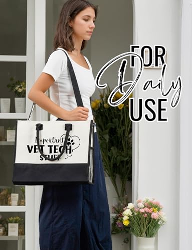 Bolsa Tote de Lona para veteranos mujer con cierre y correa miniatura 3