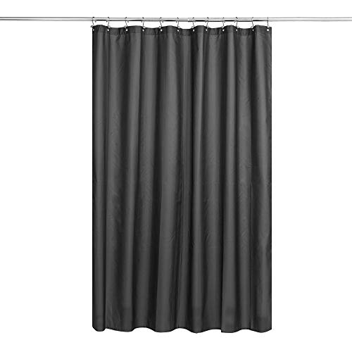 Image of N&Y HOME Fabric Shower Curtain or Liner with Magnets, Graphite Gray | Hotel Quality, Machine Washable, Water Repellent, Standard Size