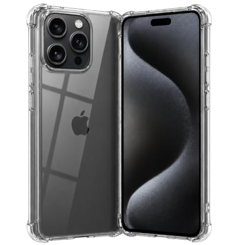 Capa para (iPhone 15 Pro Max) Transparente Capinha Anti-Impacto com Proteção de Câmera e Tela Case Slim