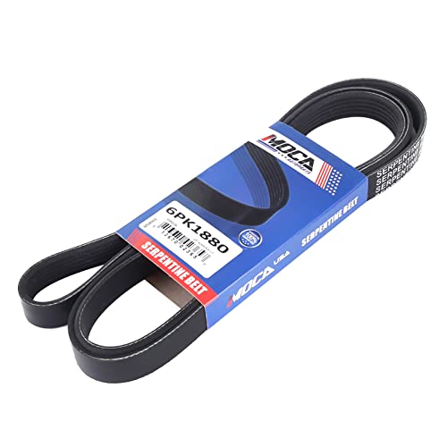 Image of MOCA 6PK1880 EPDM Serpentine Belt Fits 2002-2005 for Audi A4 3.0L & 2005-2006 for Mitsubishi Lancer 2.4L & 2003-2007 for Toyota Matrix 1.8L & 1998-2005 for Volkswagen Passat 2.8L