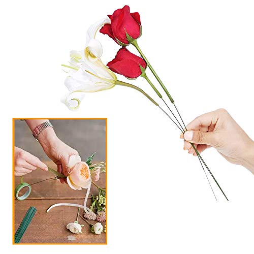 200 Pcs Floral Stem Wire,16 Inch 22 Gauge Dark Green Bouquet Stem For Flower Arrangements,Diy Crafts,Flower Making Supplies #TOP4