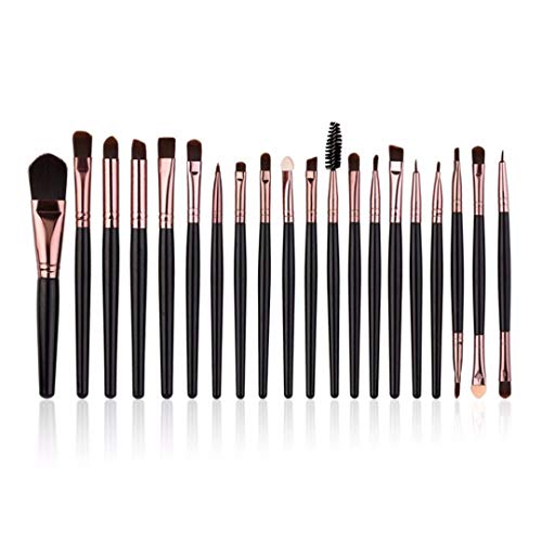 EDDORUNNING Makeup Brush Set Premium Synthetic Foundation Blush Lip Face Powder Concealers Eyeshadow Makeup Brushes Kit,20Pcs(Rose Golden)