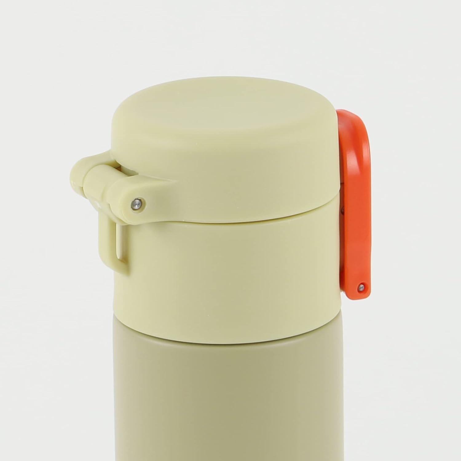 Pearl Metal HB-6263 Water Bottle, Mug Bottle, 4.9 fl oz (140 ml), Slim, One Touch, Heat Retention, Cold Retention, Stainless Steel, Sand Beige, Cafe Mug