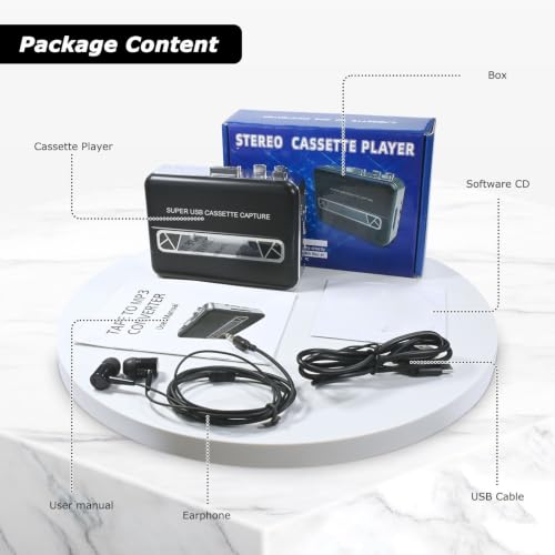 Reproductor de cassette portátil con altavoz integrado convertidor MP3 2