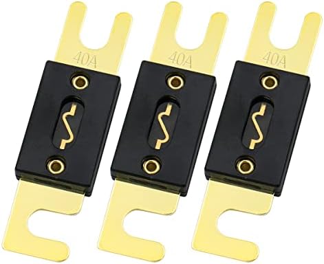 Baomain ANL Fuse 40 Amp 40A ANL-40 for Car Vehicles Audio System Sheet Gold Tone Pack of 3