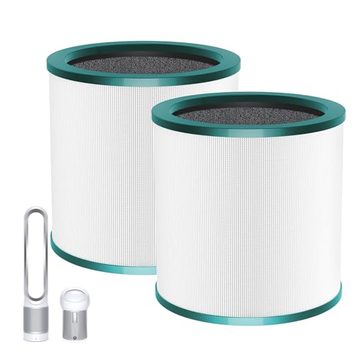 TP01 Ture HEPA 360° Glass Filter Replacement for Dyson Tower Air Purifier Pure Cool Link TP01 TP02 TP03 AM11 Models, Dyson Pure Cool Me BP01 Personal Purifying Fan, 2 Pack