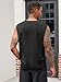 Runcati Mens Muscle Tank Tops Sleeveless Workout Gym Slim Fit Henley Shirt Casual Basic Summer Beach Tops Black