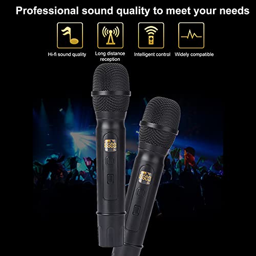 Microfone sem fio BT conjunto de placa de som de metal duplo profissional UHF microfone dinâmico sem