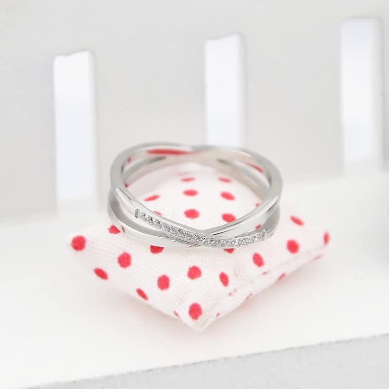 Razered Beautiful And Exquisite Titanium Steel Women Ring With Zircon Inlaid Fashion Jewelry Love Rings