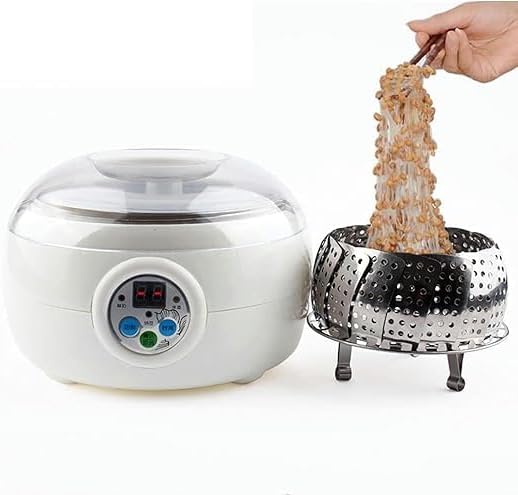 Electric Natto Yogurt Maker with Constant Temperature Control, Rice Wine Fermentation Machine, 1.5L Stainless Steel Container