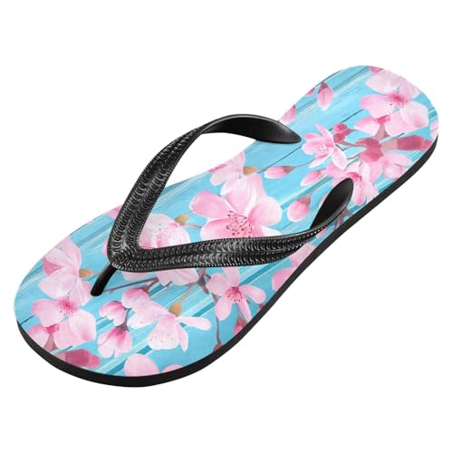 Pink Cherry Blossom Wood Flip Flops for Beach Thong Sandals Anti-slip Lightweight Beach Shoes for Travel Summer Outdoor2