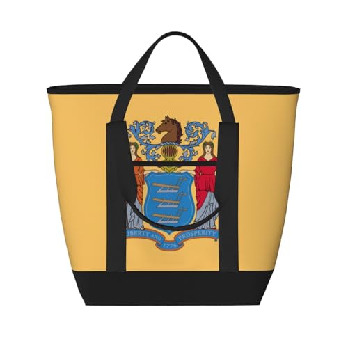 Sac isotherme grande capacité noir, sac de courses réutilisable et cabas épicerie adultes