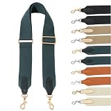 [masamilk] 帆布 牛革 ショルダーストラップ 太め 幅5cm バッグ用 ショルダーベルト キャンバス 交換用 単品 (ネイビー×ゴールド)