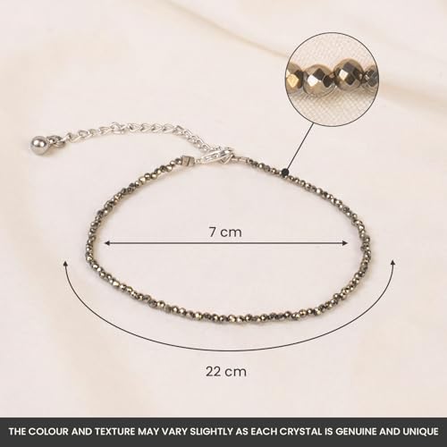 Image of Astrotalk Raw Pyrite Anklet | Stone of Money, Protection & Power | Natural Pyrite Anklet for Women | Healing Crystal Jewellery for Women | Gift for Woman & Girlfriend