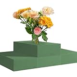 GOCUODE 4er Steckschaum für Blumen 14x8x4cm, Blumensteckschaum Selbst Schneidbar mit Bruchsicher Verpackung, Hohe Saugkraft für Frischblumen Kunstblumen, DIY Hochzeit Floristik Basteln