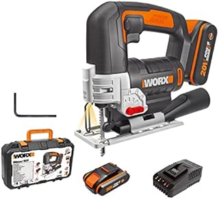 WORX 18V (20V MAX) 24mm Cordless Jigsaw, PowerShare, 4 Position Pendulum, Quick Blade Change, LED Light, 1pc Battery Included, WX543