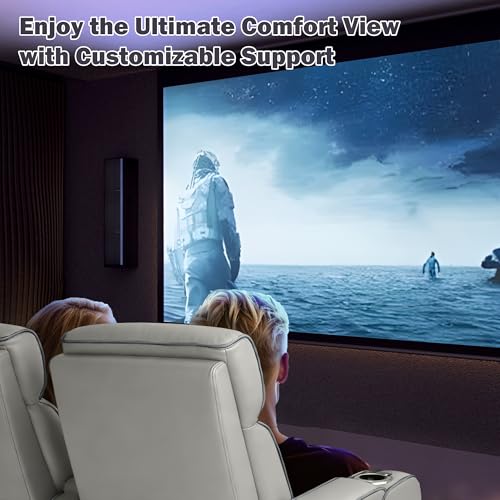 Image of GUEAPY Power Reclining Sofa Home Theater Seating with Adjustable Headrest, Breathable Leather Electric Recliner with LED Lighting, Cup Holders, USB Charging & Tray Table, Row of 5