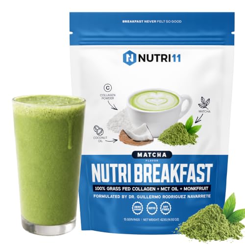 Image of Nutri11 NutriBreakfast by Nutrillermo /Keto Protein Collagen Powder with MCT Oil /MCT Oil with Collagen /Keto Collagen Peptides Powder with Grass-Fed Bovine Collagen Type I & III