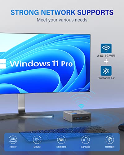 Mini Pc Intel 11Th Gen I5-11320H(Up To 4.5 Ghz) Windows 11 Pro, Mini Computers 16Gb Ram 512Gb Ssd, Mini Desktop Computer Super Fast Wifi Bt Type-C Usb3.0 4K Uhd Triple Display Vesa Home Office #TOP6