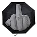 ANGTUO Creative folding erect middle finger umbrella/Fuck the Rain Umbrella , Black