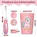 Lily's Home Kids Flashing Timer Toothbrush Kids with Soft Bristles, Rising Cup & Cover - Fun 2-Min Light-Up Brushing for Children - Toddler Soft Toothbrush Kit (Unicorn)