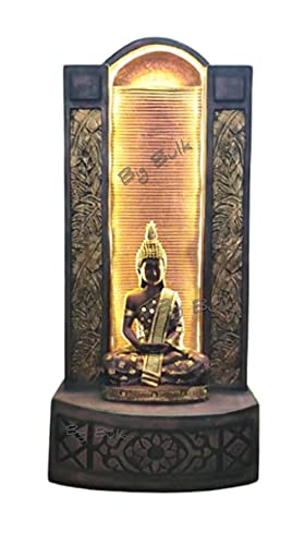 Image of Fiber Buddha Fountain for Living Room Home Decor Garden Decoration, Indoor, Outdoor, Garden, Waterfall, Home Decor (Big Size:125 cm X 56 cm X 35 cm)