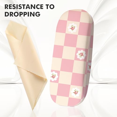 Image of Glasses Case Hard Shell,Portable Protective Eyeglasses Case, Eyeglass Holder Box with Cleaning Cloth, for men women