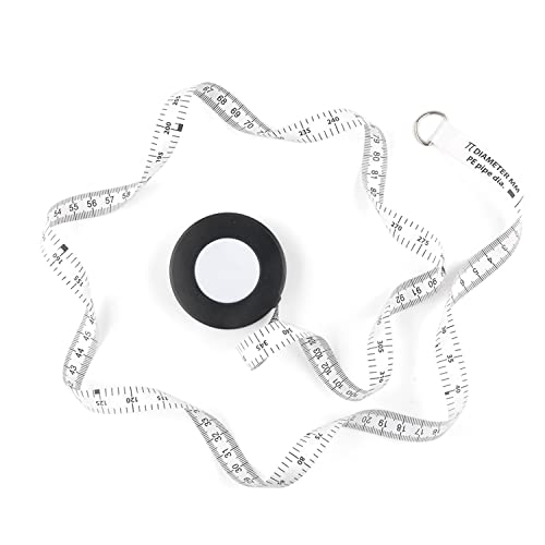 WINTAPE PE pipe Dia diámetro del tubo cinta métrica 3 m x 13 mm, para cinta métrica de diámetro en unidad 0,1 mm Cover