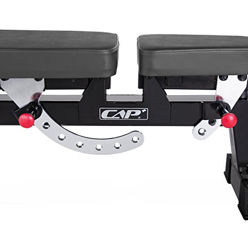 Cap Barbell Commercial Grade Weight Bench Flat/Incline/Decline Utility Exercise Olympic Workout Bench For Full Body Workout (Three-Way Utility Bench, Black) #TOP7