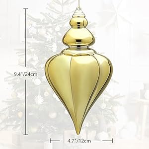 2 pcs 9 large christmas ball ornaments shatterproof finial drop ornaments christmas tree decorations champagne christmas big ornaments hanging ball for holiday christmas decorations  urban country home decor