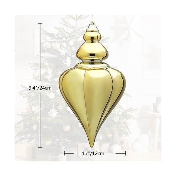2 pcs 9 large christmas ball ornaments shatterproof finial drop ornaments christmas tree decorations champagne christmas big ornaments hanging ball for holiday christmas decorations  urban country home decor