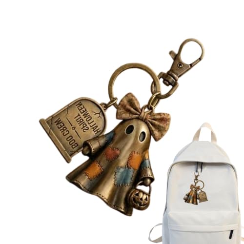 Halloween charm de la bolsa buh espeluznante y llavero de cartera retro