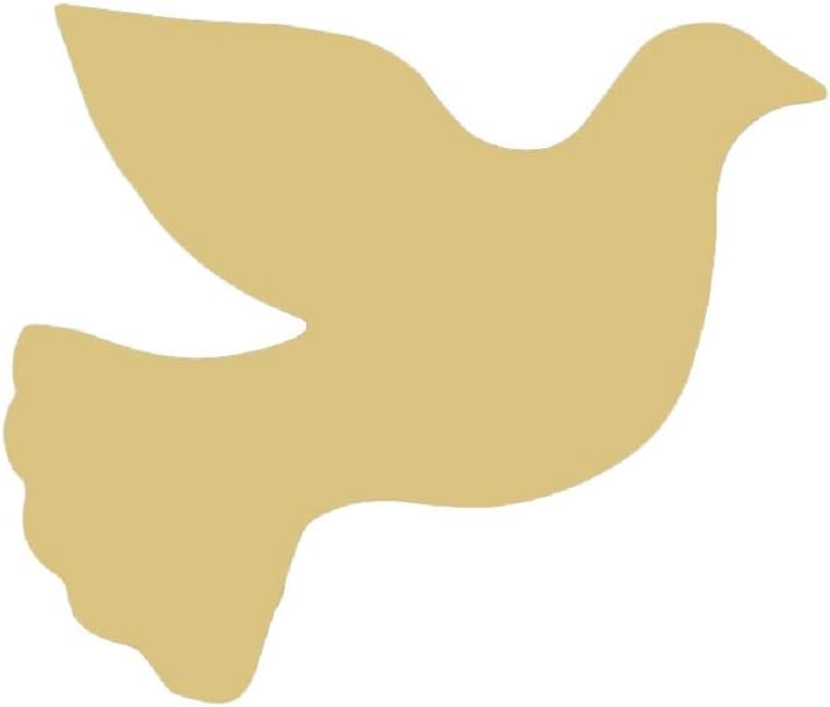 Dove Cutout Unfinished Wood Bird Peace Flight Zoo Animal MDF Shape Canvas Style 2 (24")