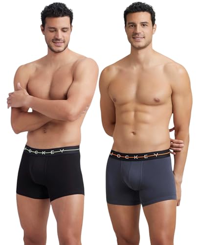 Image of Jockey NY16 Men's Super Combed Cotton Elastane Stretch Solid Trunk with Ultrasoft Waistband (Pack of 2)