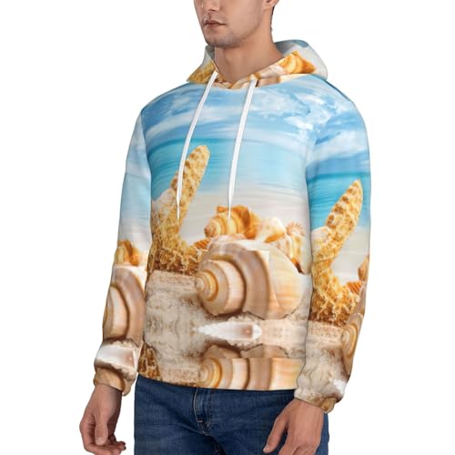 Sweat à capuche polaire homme pull chaud imprimé marine avec cordon de serrage - 3