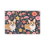 Fabriqués à partir de fibre de polyester de haute qualité (polyester), ces sets de table WHJSHOP Corgi Floral Flowers Picture sont épais, robustes et résistants à l'usure, assurant durabilité et utilisation durable dans n'importe quel décor de salle à manger.