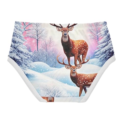 Deer Snowy Winter Forest Toddler Underwear Custom 2t Cotton Cute Panties Girl Fancy Briefs Kids Undies2