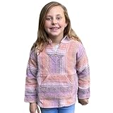 Youth Kids Mexican Baja Hoodie Pullover Sweater Unisex Boys Girls (XS (3-4 years), Lavender/Peach)