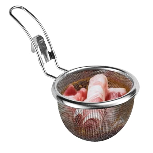 Siebkorb aus Drahtgeflecht, Edelstahlsieb Feine Hot Pot Netzschüsselsiebe, Hot Pot Netzkorb, Nudelkorb,Stabile Siebe und Siebe, Effizientes Sieb mit Griff für Nudeln, Getreide, Tee