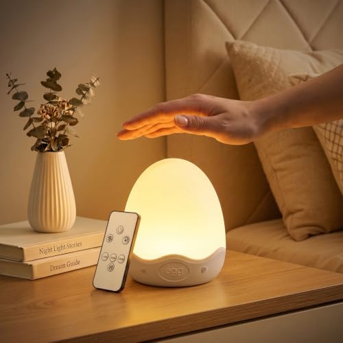 Nachttischlampe Tischlampe Touch Dimmbar 3600mAh,Led Lampe 10 RGB Farben | Nachtlicht Kinder,Stilllicht,3 Timer,Fernbedienung,Tragbar,USB Aufladbar,Kabellos,Erstausstattung Neugebo
