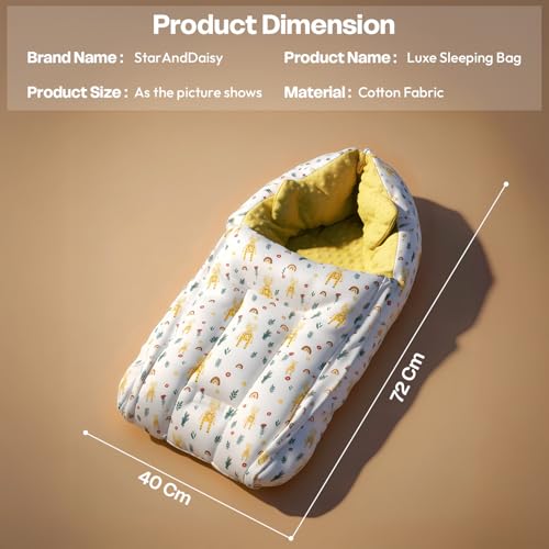 Image of StarAndDaisy 3 in 1 Baby Sleeping Bag /Baby Bedding Set for New Born, Baby Bed for New Born /Very Soft & Comfortable Sleeping Bag for Baby 0-12 Months /Foldable & Washable Cotton Design -Giraffe Print