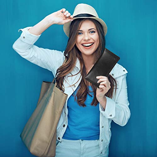 Womens Wallet Rfid Blocking And Zipper Pocket Slim Bifold Multi Credit Card Holder (100% Vegan) #TOP2