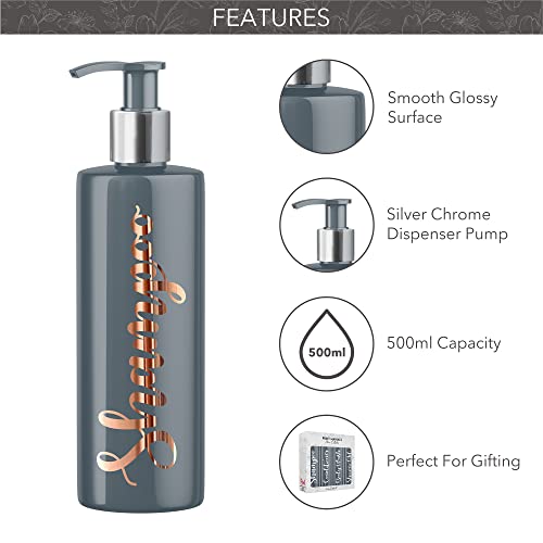 Print Maniacs Grey Mrs Hinch Inspired Personalised 500ml Pump Bottles Bathroom Lotion Kitchen Set Shampoo Conditioner Body Wash (Set 6) (Copper) - Image 3