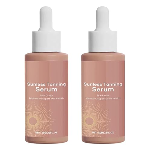 Sunless Tanning Drops,Bräunungstropfen für Gesicht und Körper, Tropfen zur Natürlichen Steigerung des Melanins, Sonnengeküsstes Leuchten ohne Sonnenschäden und Stundenlanges (2PC)